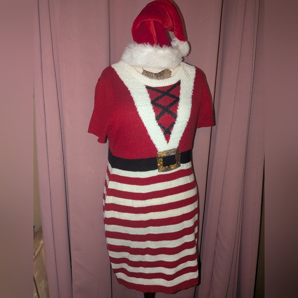 NOBO Red & White Knit Sweater Dress XXL/19